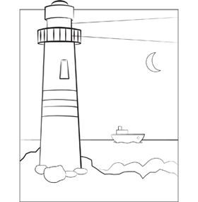 Simple Lighthouse Coloring Pages