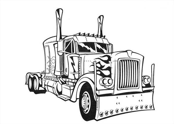 Semi Truck Coloring Pages Free