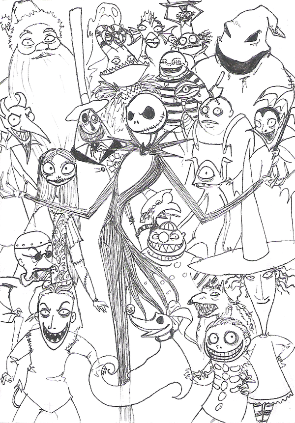 Halloween Coloring Sheets Nightmare Before Christmas