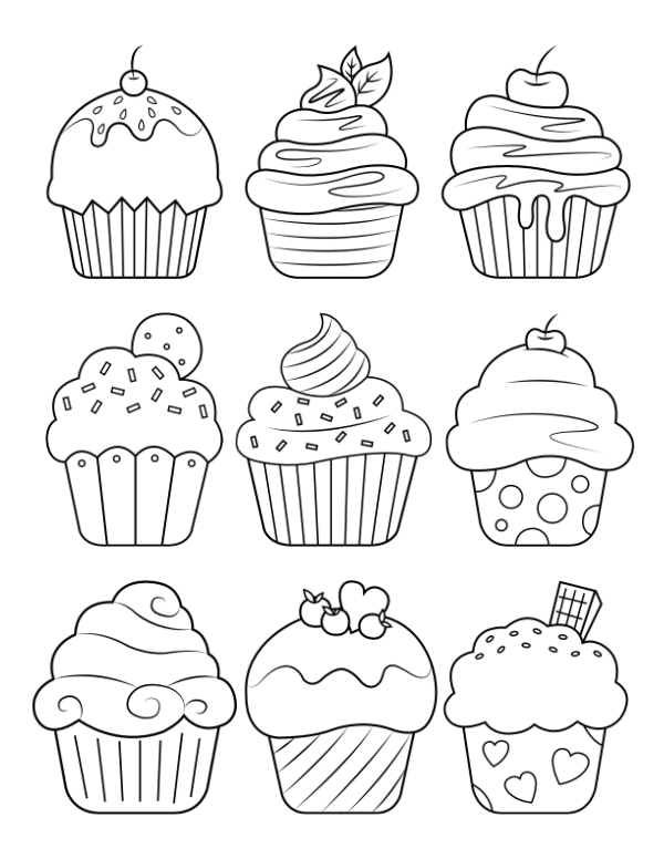 Cupcake Coloring Pictures