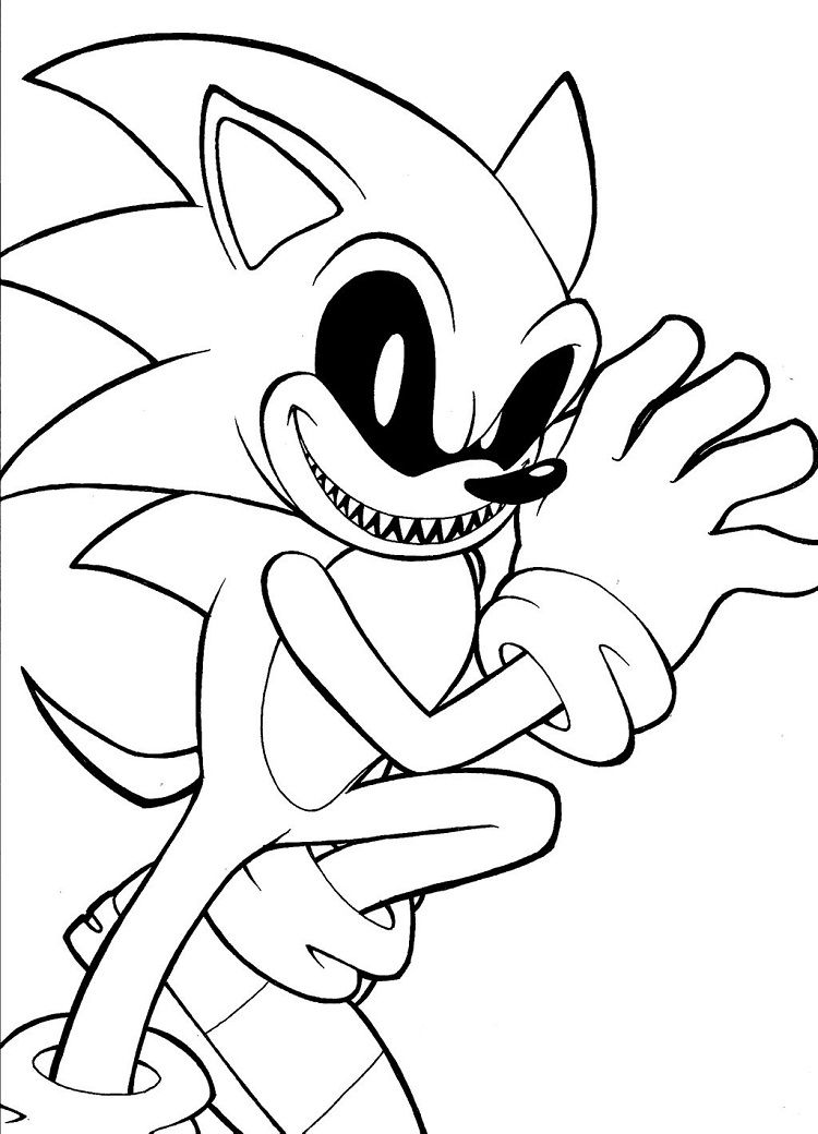 Creepy Sonic Exe Coloring Pages