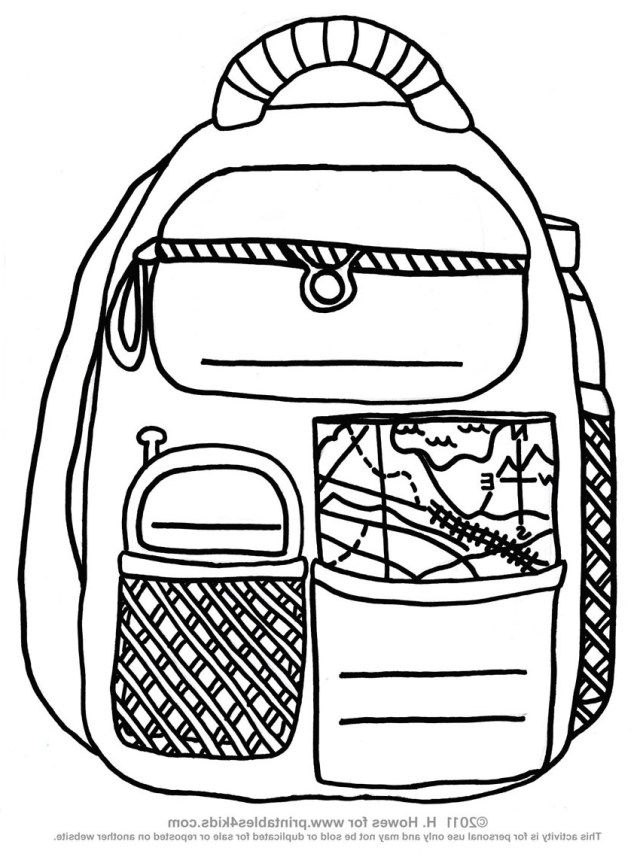Printable Backpack Coloring Page