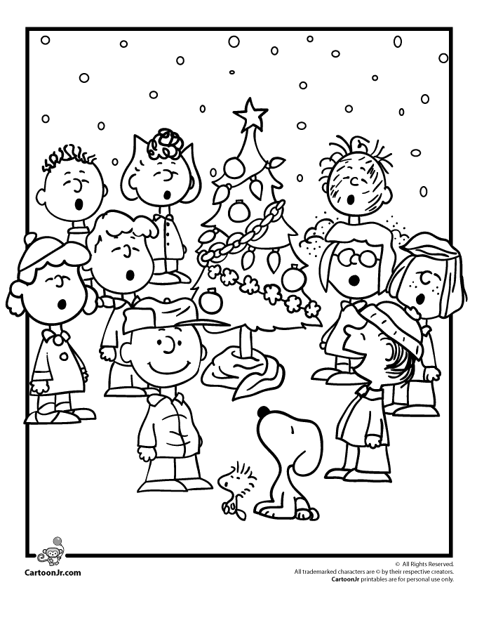 Cute Snoopy Christmas Coloring Pages