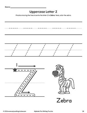 Capital Letter Z Tracing Worksheets