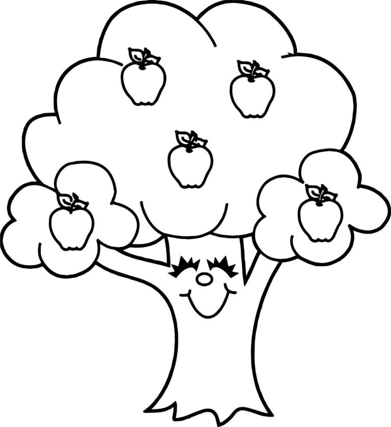 Apple Tree Coloring Page For Kids