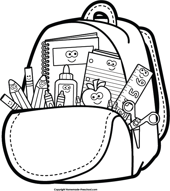 Blank Backpack Coloring Page