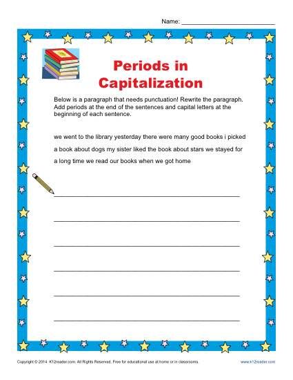 2nd Grade Capital Letters Worksheet Grade 2