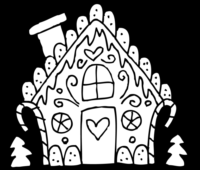Easy Gingerbread Christmas Coloring Pages