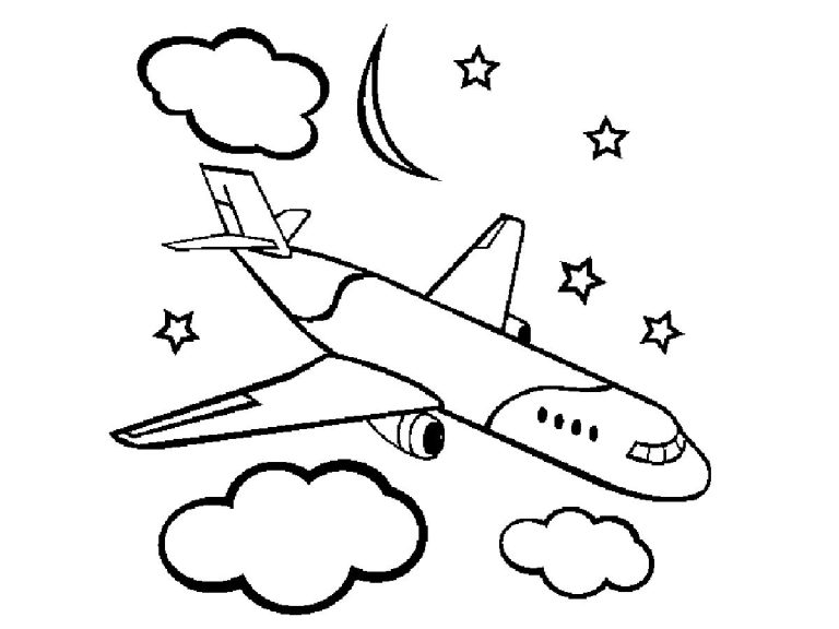 Cute Aeroplane Colouring Pages