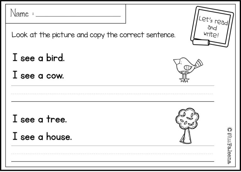 Sentences Free Printable 1st Grade Writing Worksheets Pdf