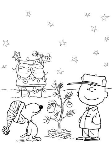 Printable Snoopy Christmas Coloring Pages