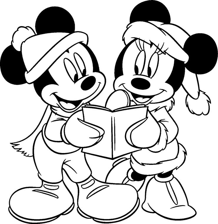 Easy Mickey Mouse Christmas Coloring Pages