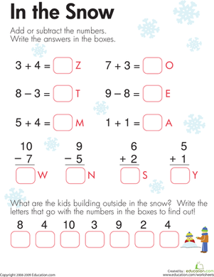 First Grade Adding And Subtracting Worksheets Grade 1