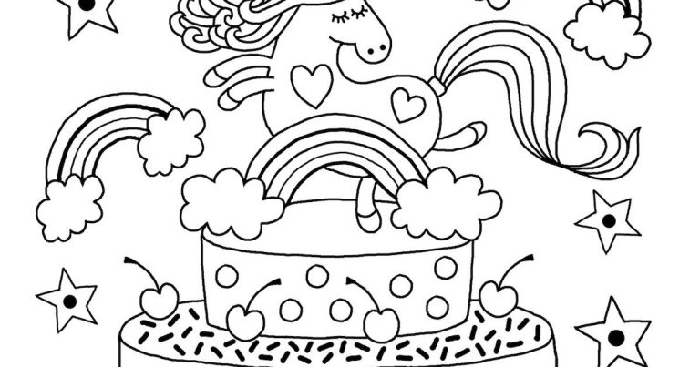 Unicorn Coloring Book Happy Birthday Coloring Pages