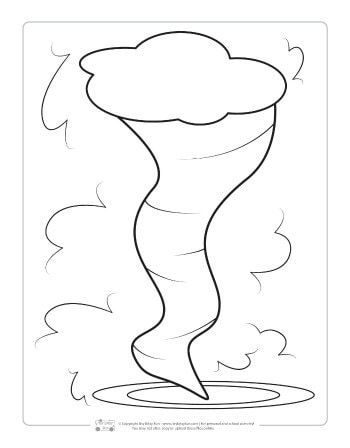 Easy Tornado Coloring Pages