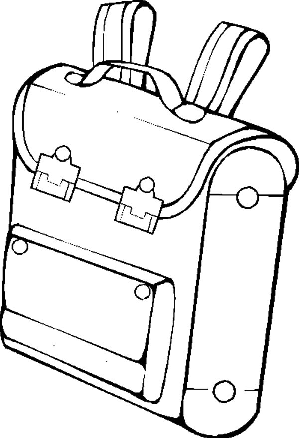 Cute Backpack Coloring Page