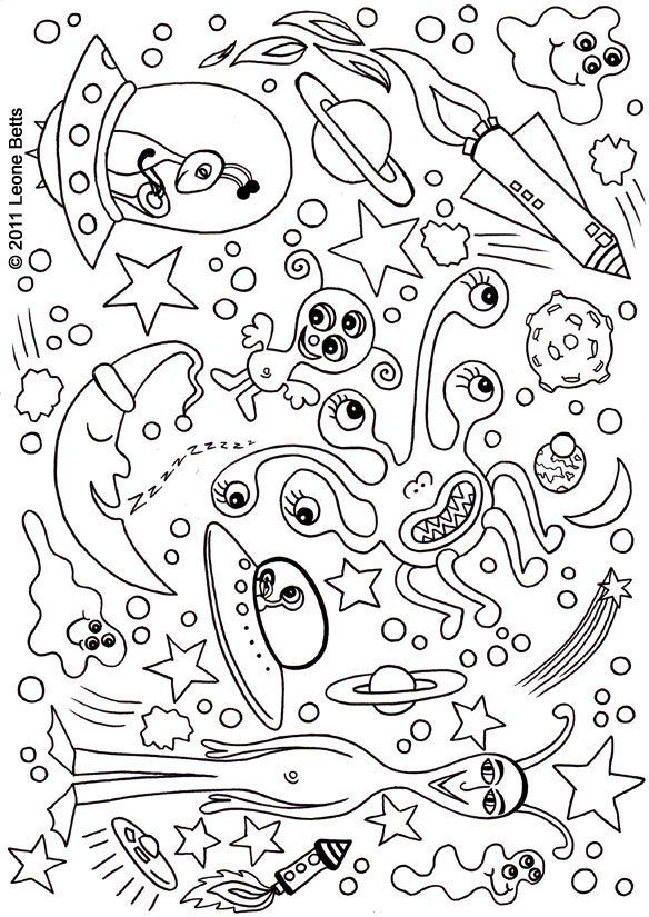 Printable Space Coloring Sheets