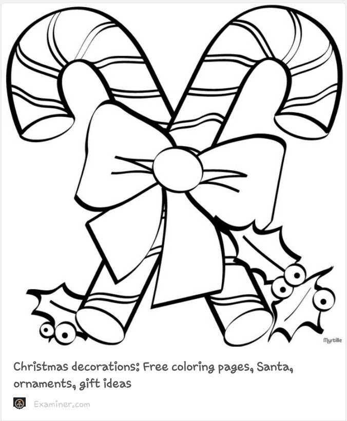 Christmas Candy Cane Coloring Pages Free