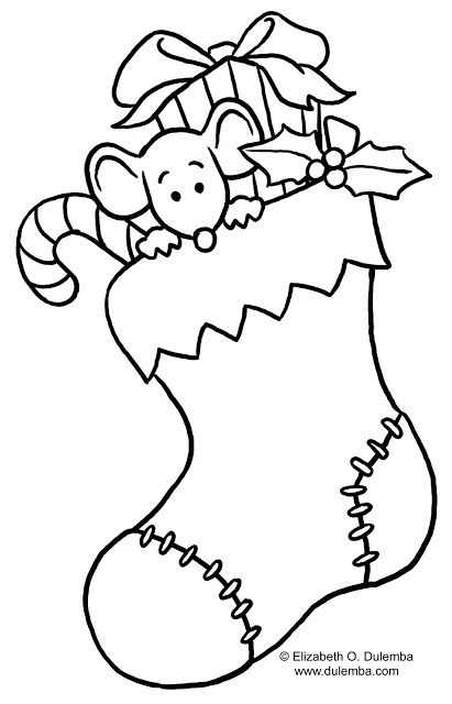 Printable Christmas Stocking Coloring Pages