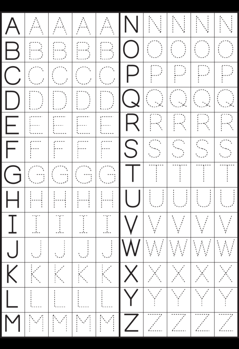 Alphabet Tracing Practice Sheets Pdf