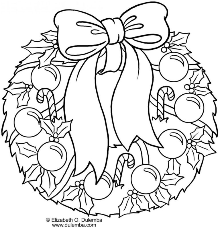 Christmas Wreath Coloring Pages For Adults