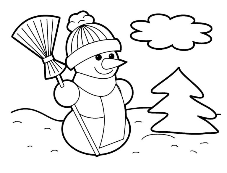 Snowman Christmas Coloring Pages For Adults