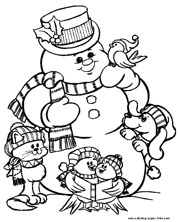 Christmas Frosty The Snowman Coloring Pages
