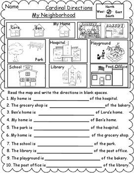 Compass Directions Worksheet Pdf