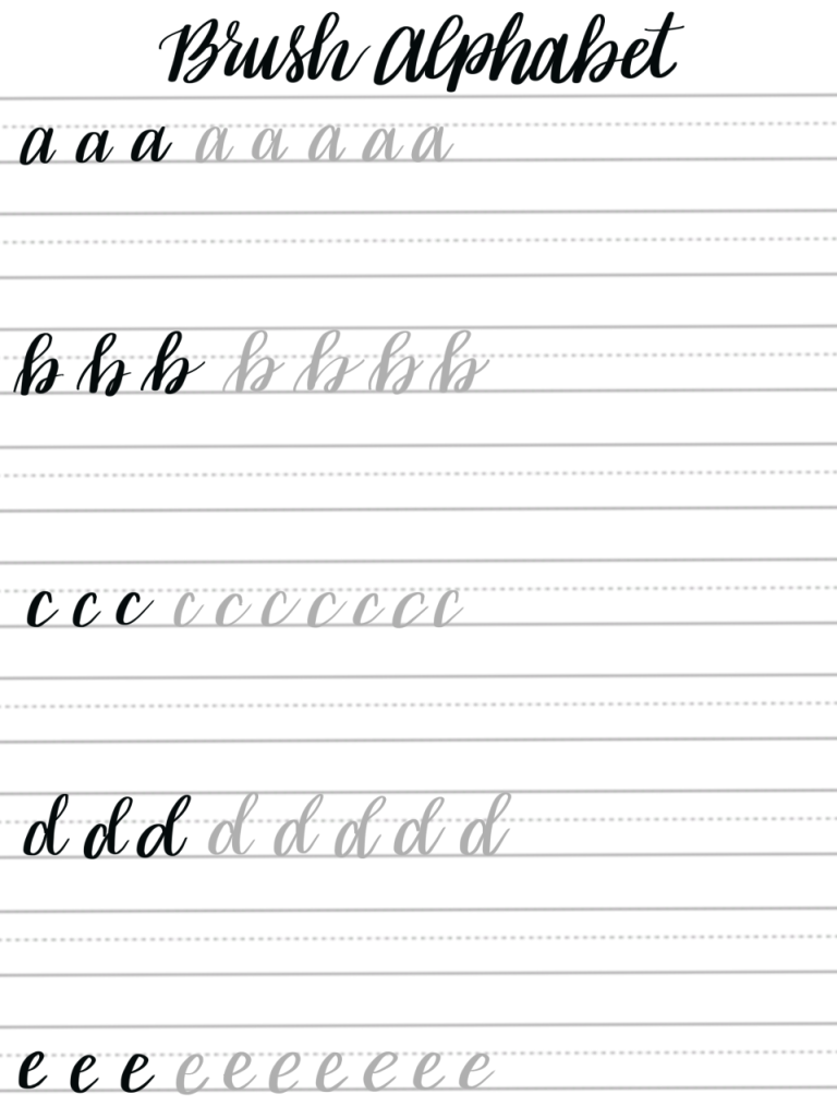 Calligraphy Letter Practice Sheets