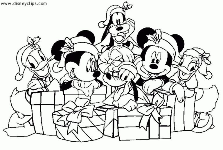 Free Printable Mickey Mouse Christmas Coloring Pages