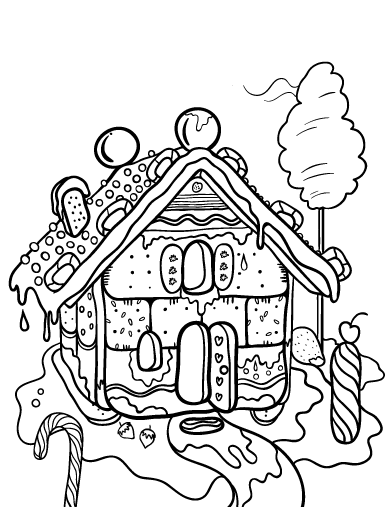 Christmas Coloring Pages Gingerbread House