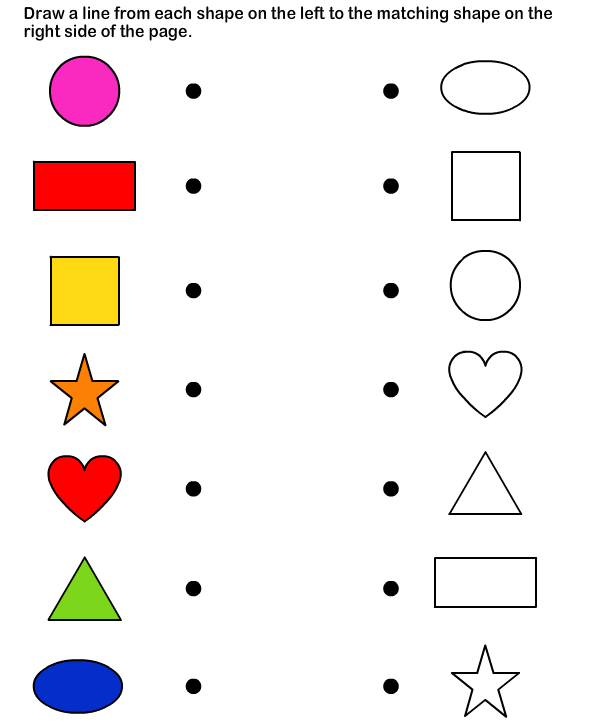 Printable Matching Shapes Worksheets For Kindergarten