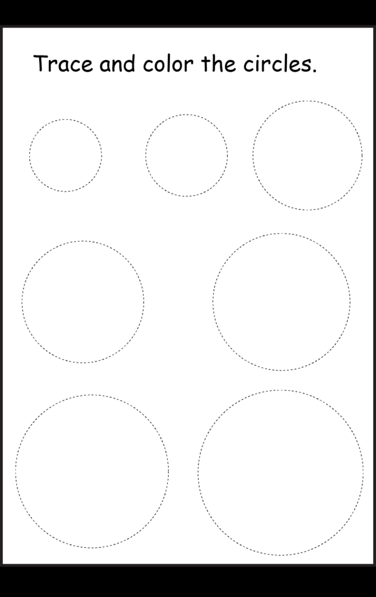 Free Circle Tracing Worksheets