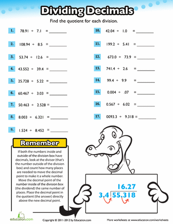 5th Grade Homeschool Math Worksheets