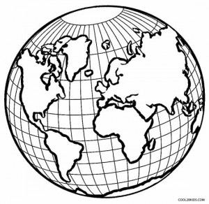 Printable Globe Coloring Page
