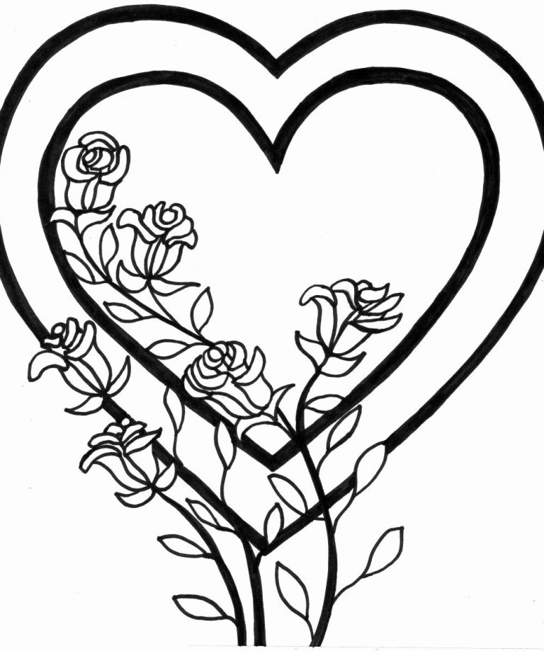 Cute Love Heart Colouring Pages