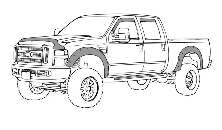 Lifted Printable Truck Coloring Pages