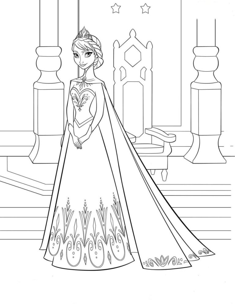 Easy Princess Elsa Coloring Pages