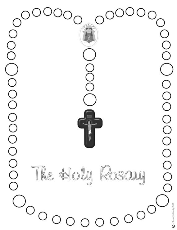 Rosary Coloring Page For Kids