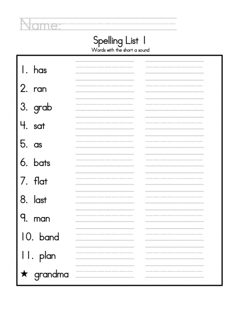 Second Grade 2nd Grade Spelling Worksheets Pdf