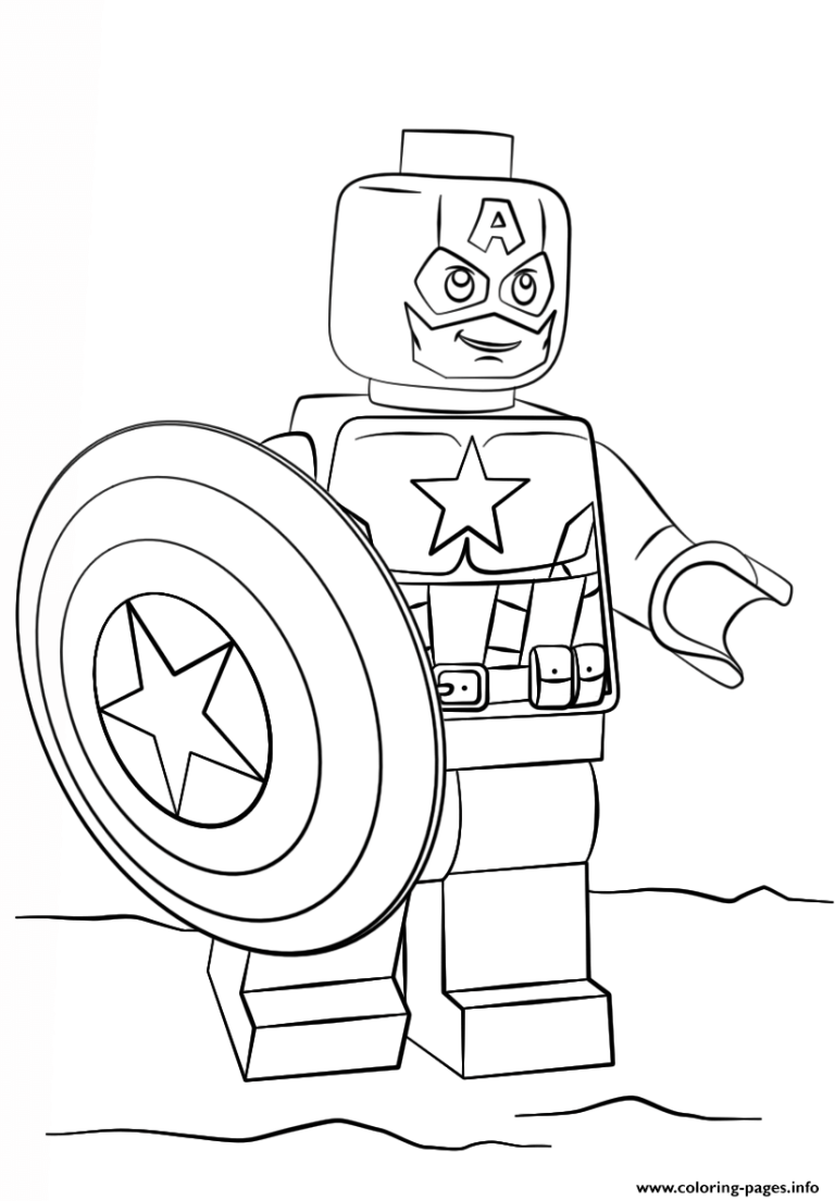 Captain America Lego Marvel Coloring Pages