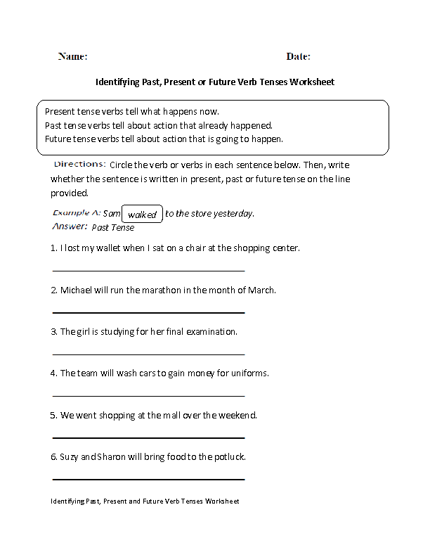 6th Grade Verb Phrase Worksheet