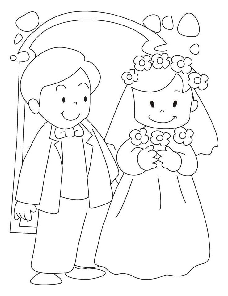 Printable Bride And Groom Coloring Pages