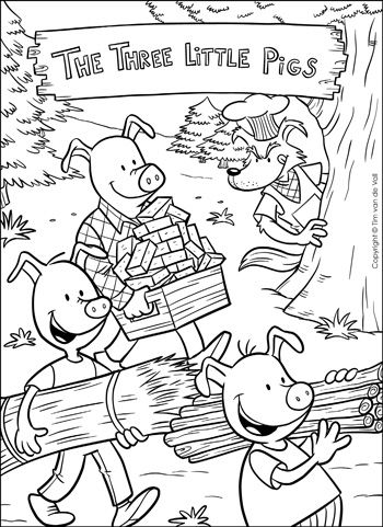 Three Little Pigs Coloring Pages Pdf