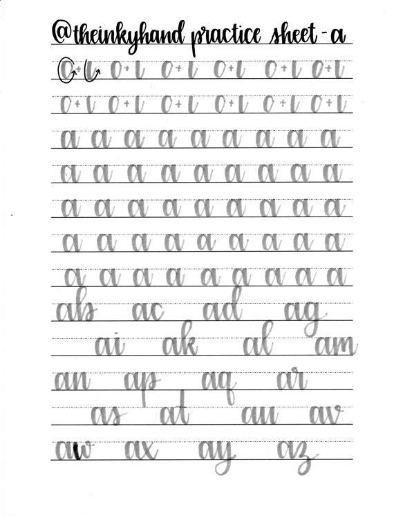 Modern Calligraphy Alphabet Practice Sheets Free
