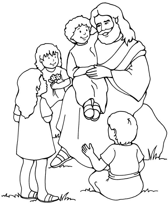 Preschool Jesus Loves The Little Children Coloring Page
