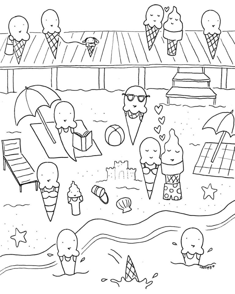 Summer Fun Coloring Pages For Kids