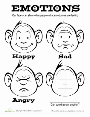 Printable Emotions Coloring Pages