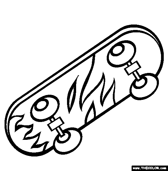 Skull Skateboard Coloring Pages