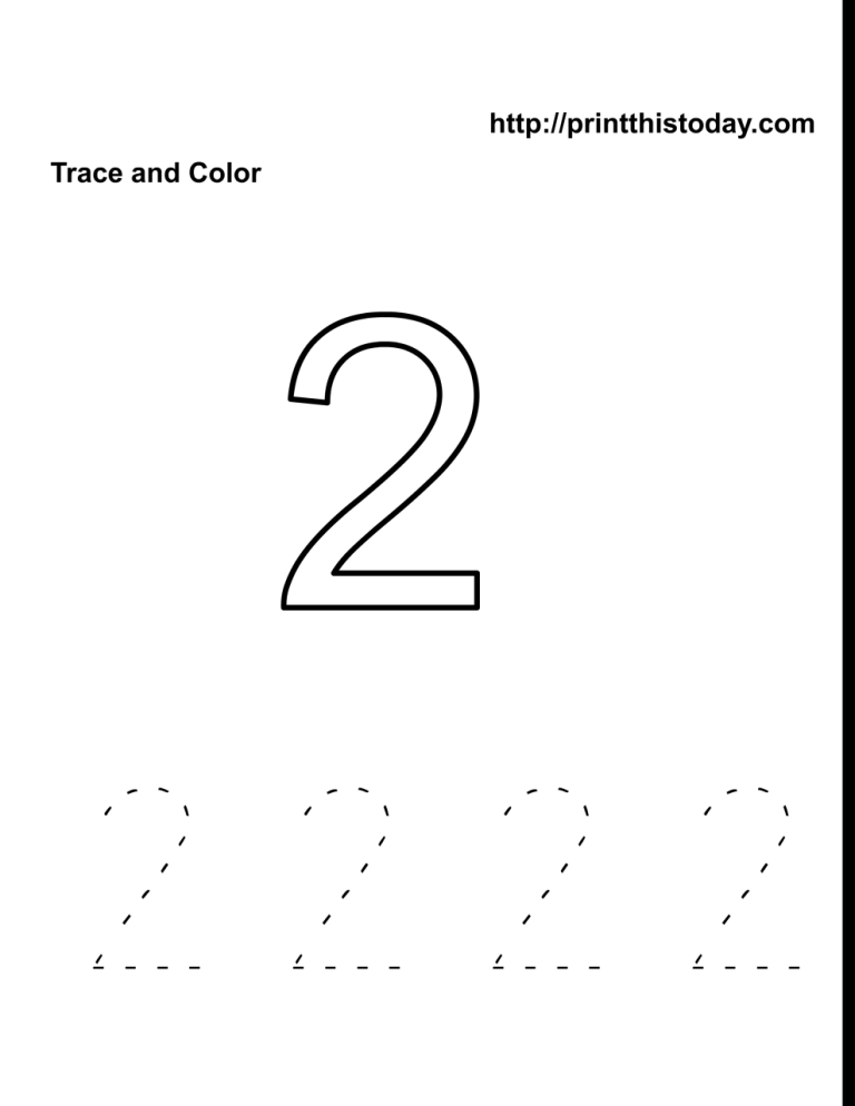 Kindergarten Number 2 Coloring Page